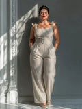 Jill | Striped Square Neck Jumpsuit
