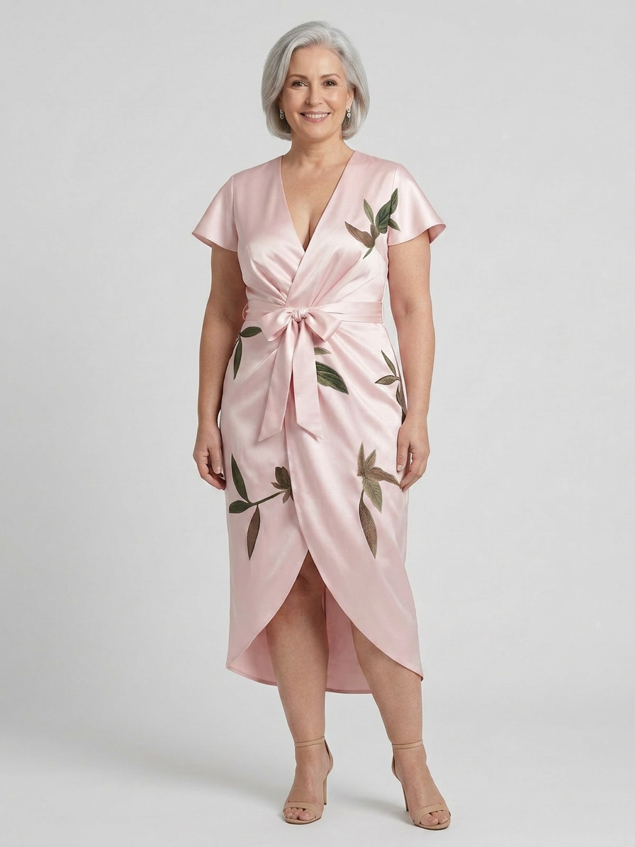 Karla | Tropical V-Neck Midi Dress