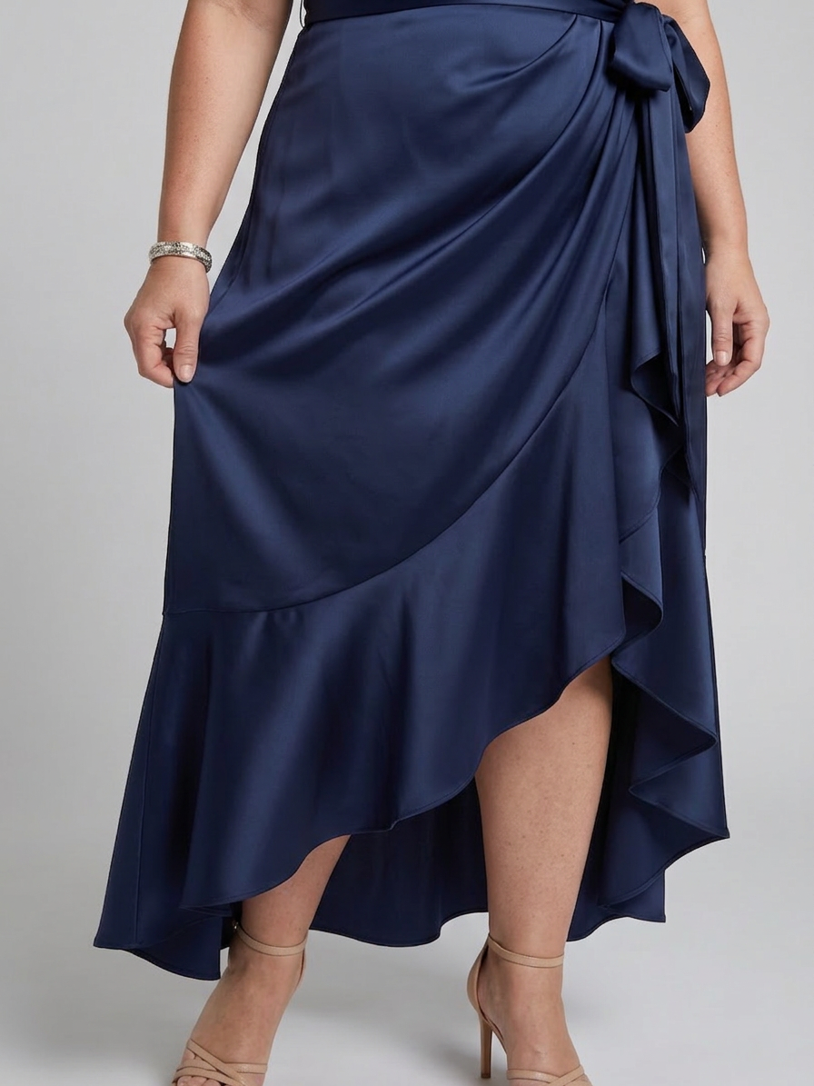 Alexa | Satin Halter High-Low Maxi Dress
