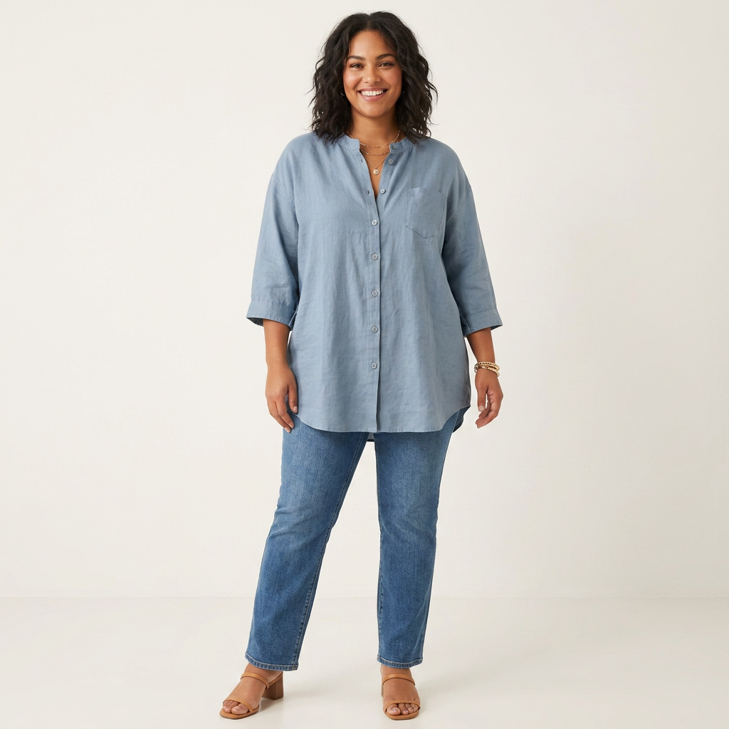 Mackenzie | Denim V-Neck Shirt