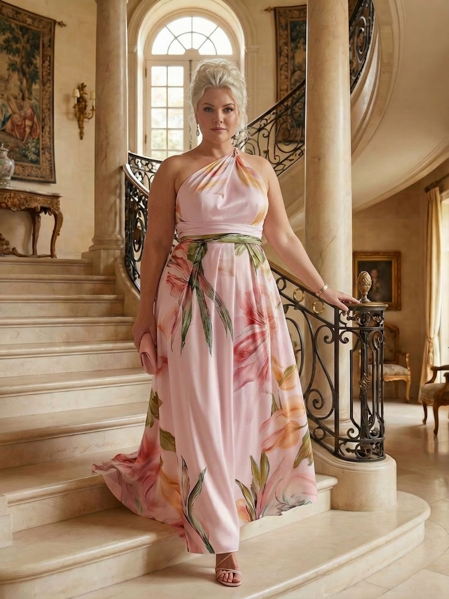 Rhonda | Floral Halter Maxi Dress