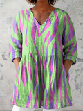 Simone | Abstract V-Neck Blouse