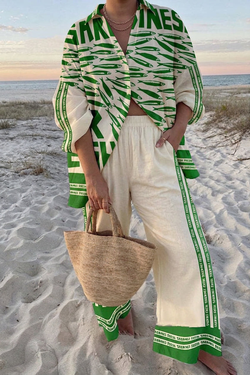 Allison | Sardine Print Two-Piece Set