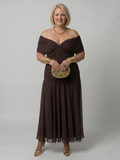 Marlene | Chiffon Floral Off-Shoulder Midi Dress