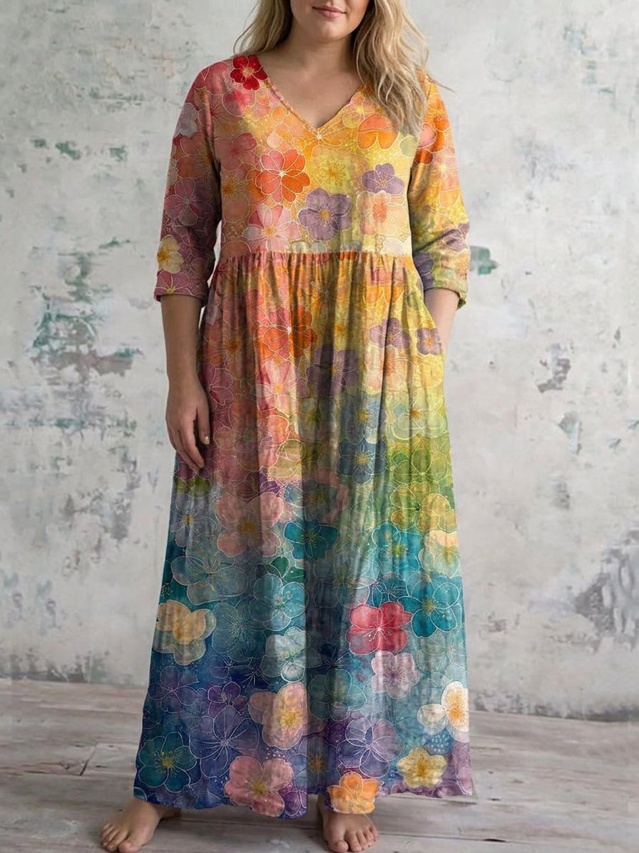 Lauren | Floral V-Neck Maxi Dress