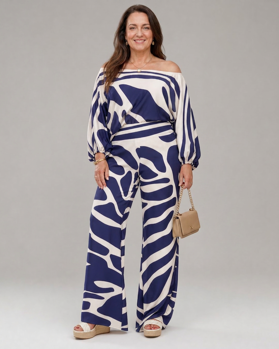 Autumn | Animal Off-Shoulder Two-Piece Set