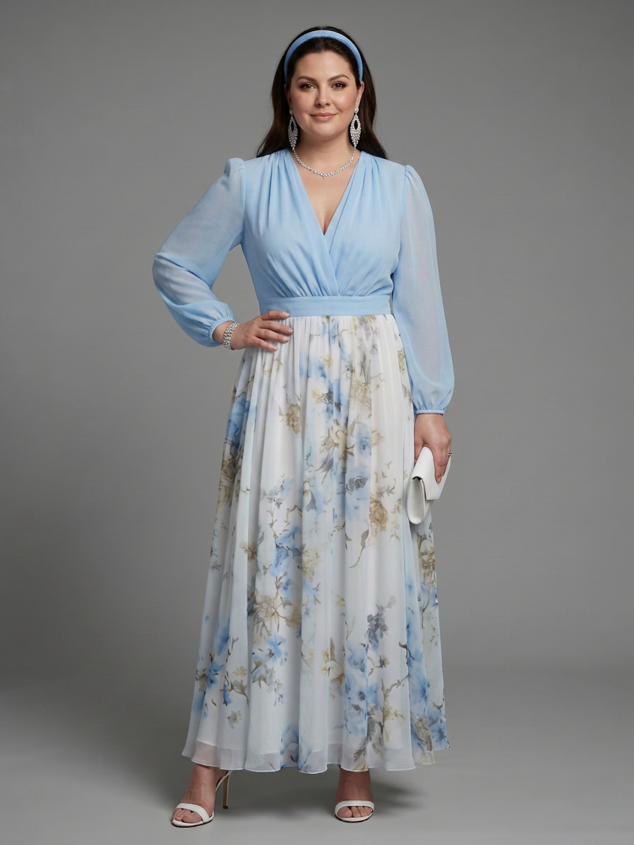 Mia | Floral V-Neck Maxi Dress