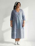 Lara | Geometric V-Neck Midi Dress