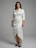 Jean | Satin V-Neck High-Low Maxi Dress
