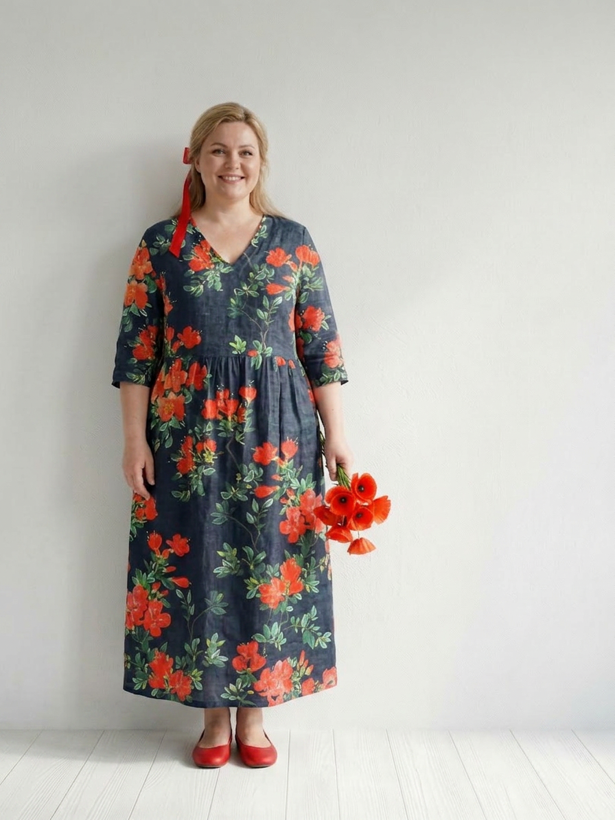 Marcia | Floral V-Neck Maxi Dress