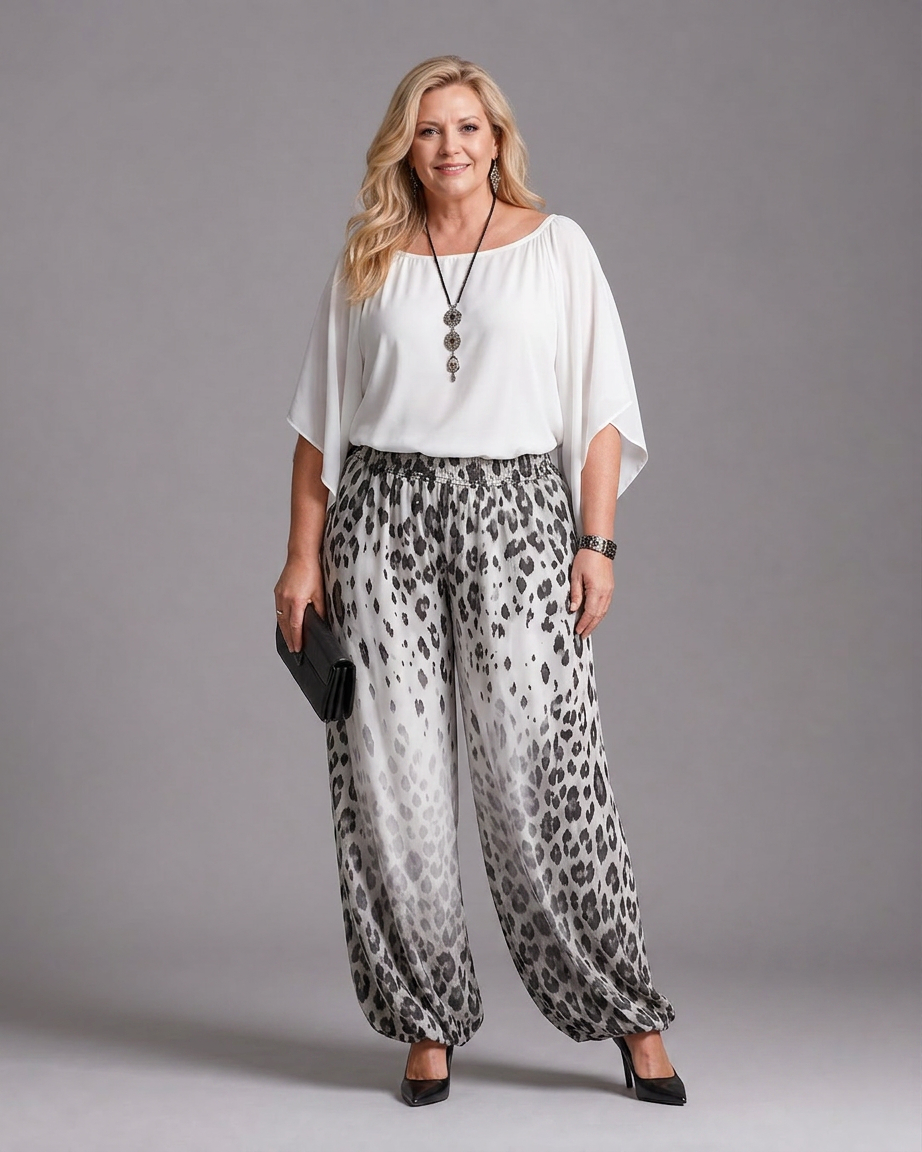 Courtney | Chiffon Animal Batwing Sleeve Two-Piece Set