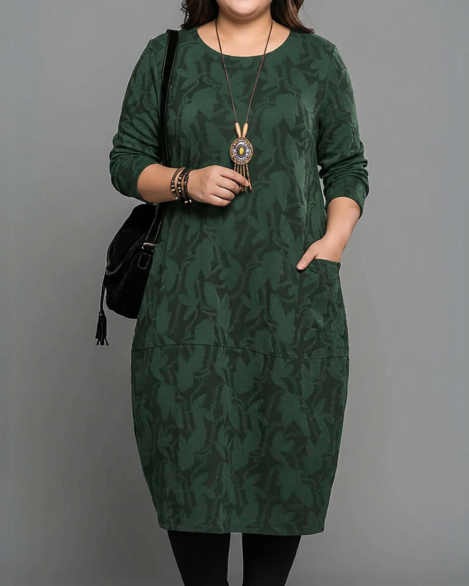 Willa | Jacquard Round Neck Mini Dress