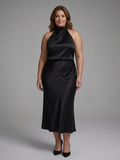Jodie | Satin Halter Midi Dress