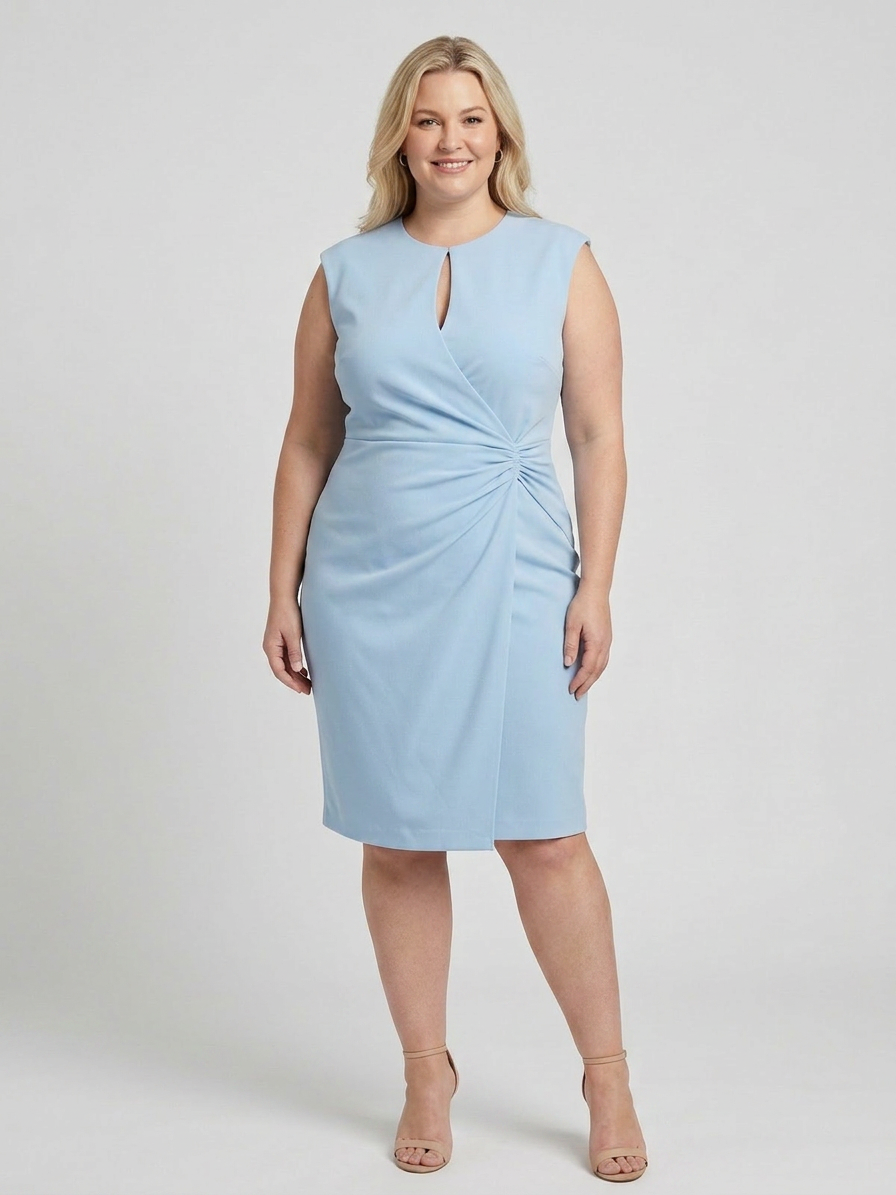 Roberta | Round Neck Knee-Length Dress