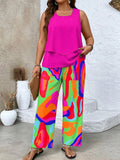 Frances | Abstract Sleeveless Two-Piece Set