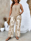 Roberta | Tropical Sleeveless Two-Piece Set