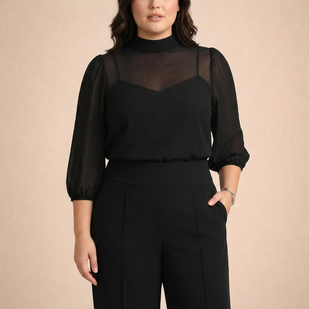 Bianca | Mesh Puff Sleeve Two-Piece Set