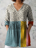Nina | Polka Dot V-Neck Blouse