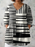 Juliana | Striped V-Neck Blouse