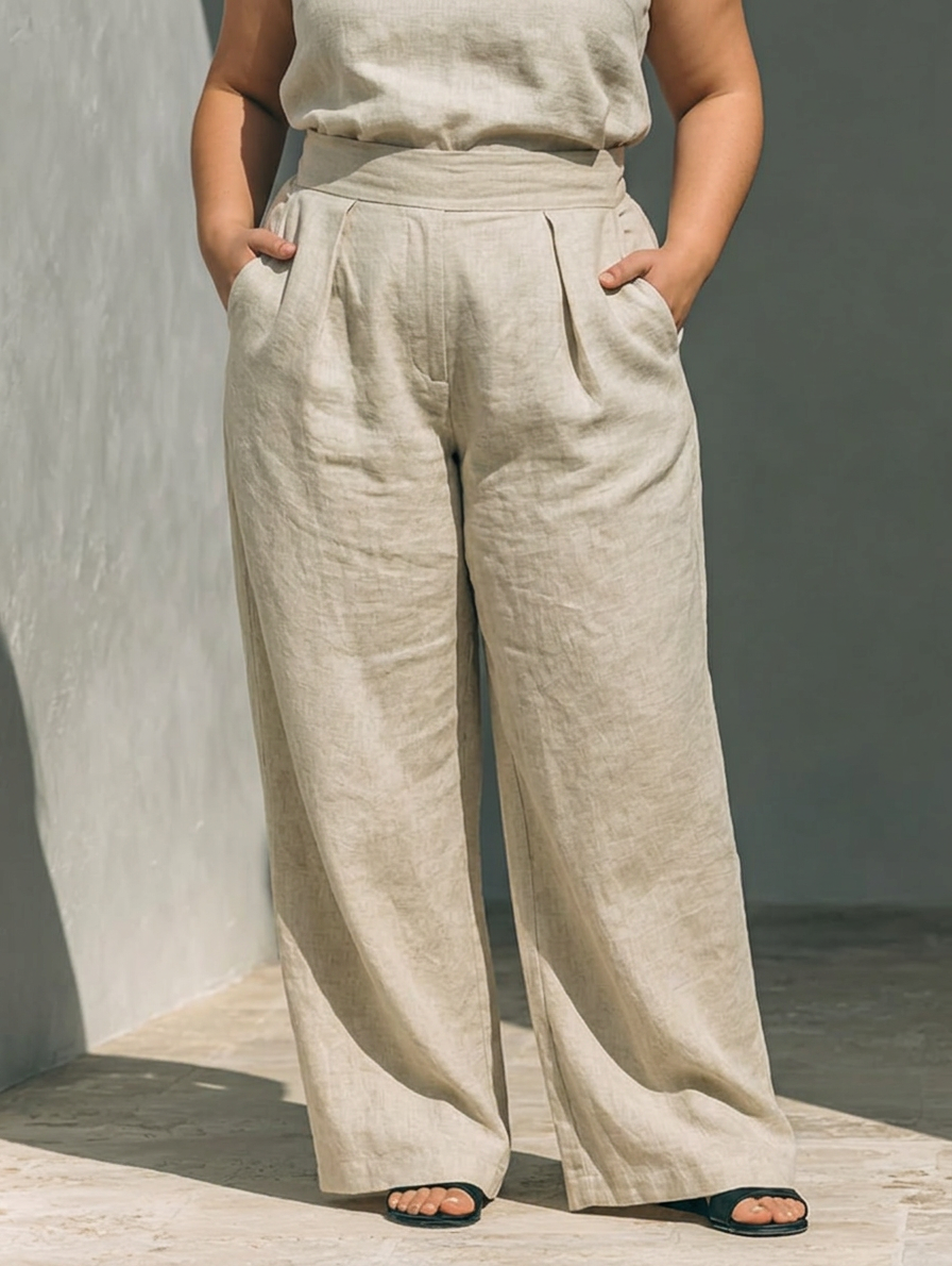 Margaret | Linen Sleeveless Two-Piece Set