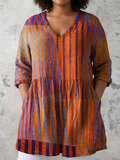 Kylie | Striped V-Neck Blouse