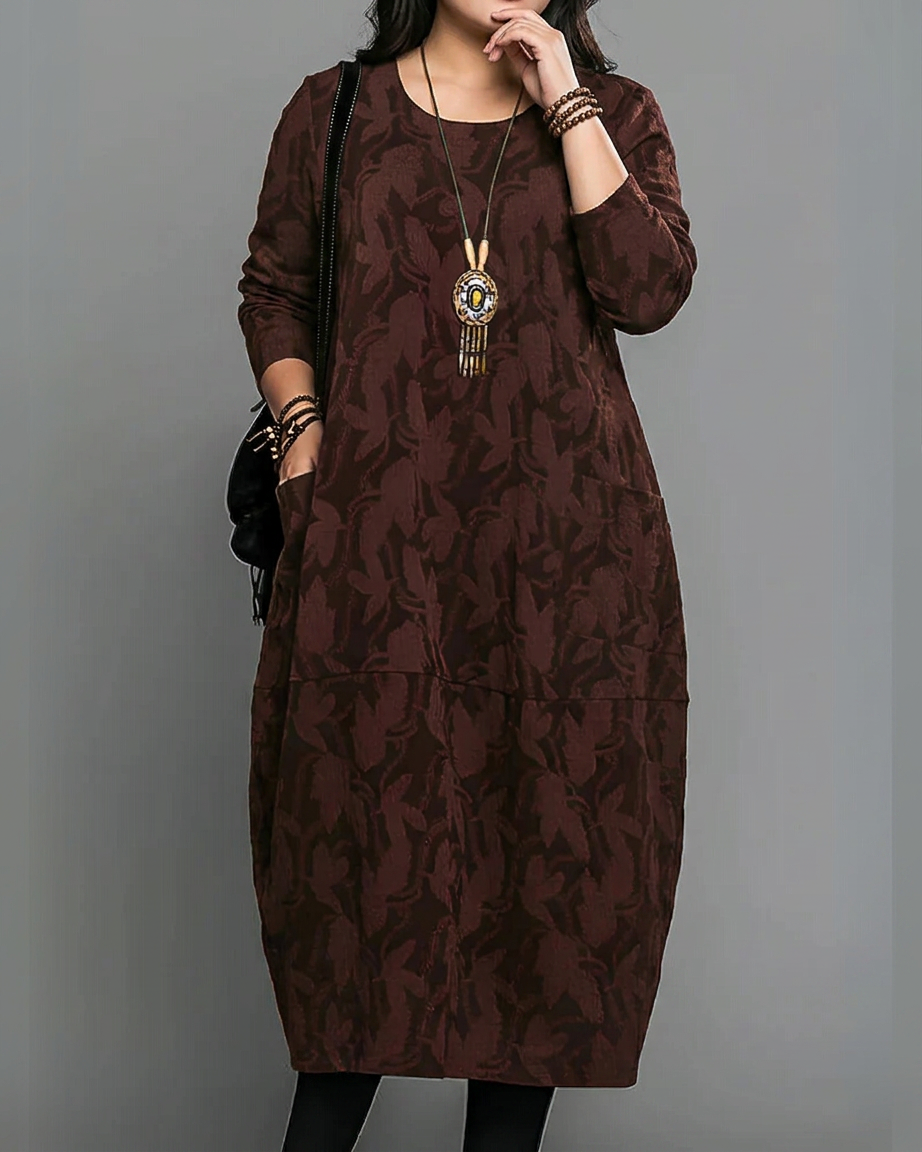 Willa | Jacquard Round Neck Mini Dress