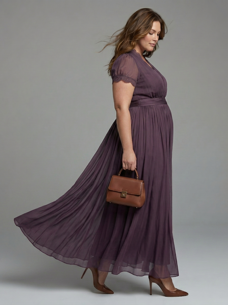 Mercedes | Chiffon V-Neck Maxi Dress