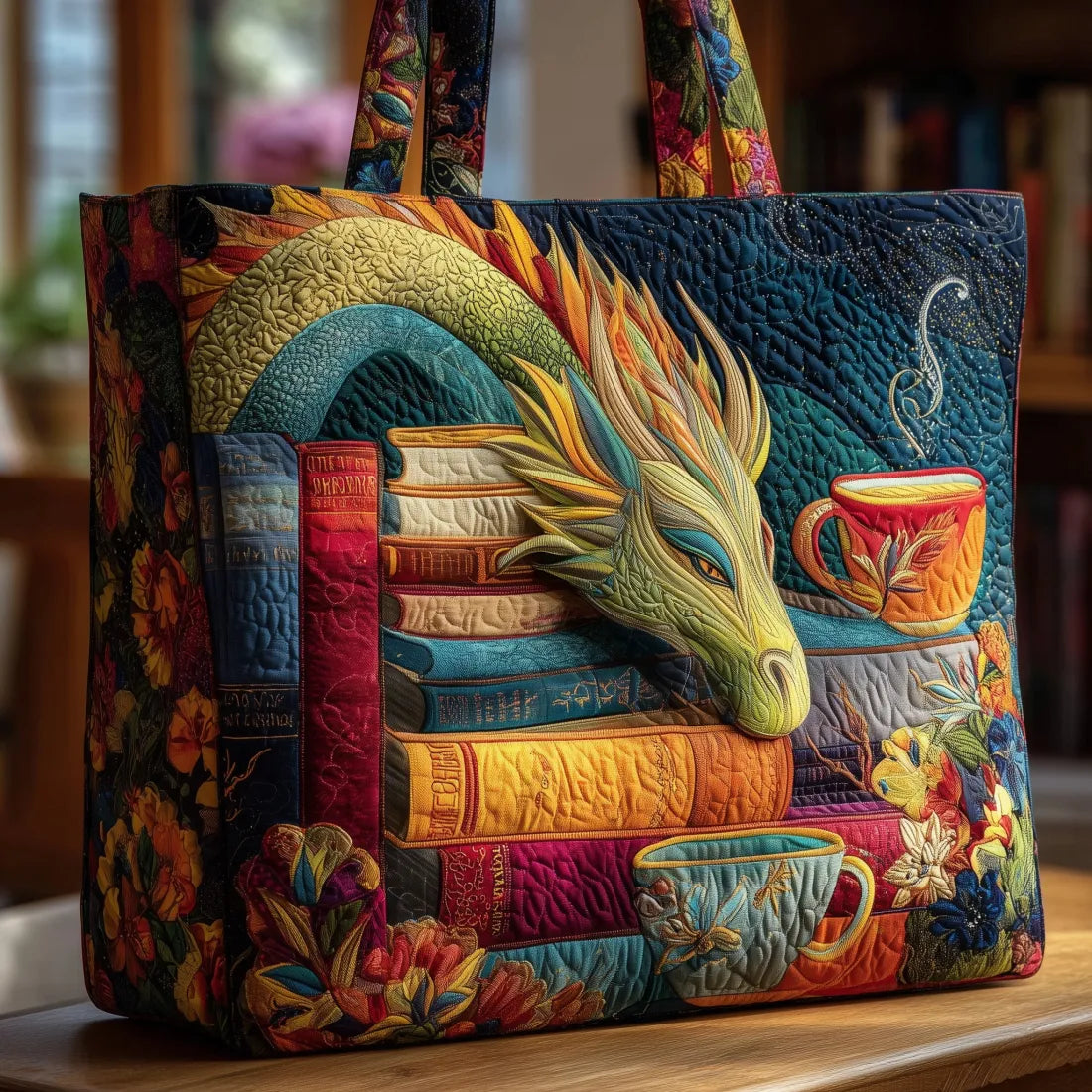 Emilia | Sleeping Dragon Quilted Tote Bag