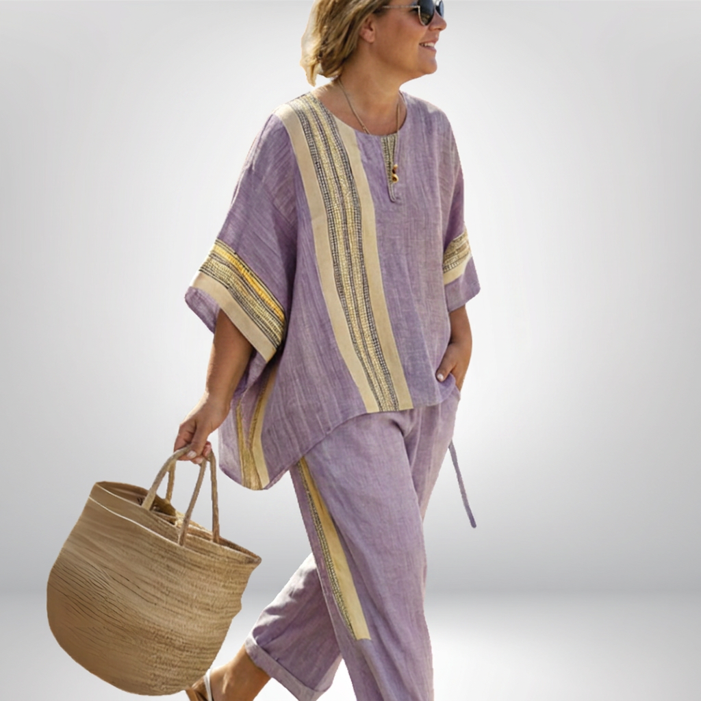 Sally | Linen Striped Two-Piece Set