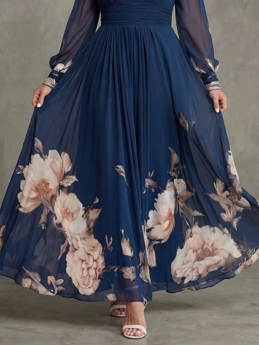 Elaine | Floral V-Neck Maxi Dress