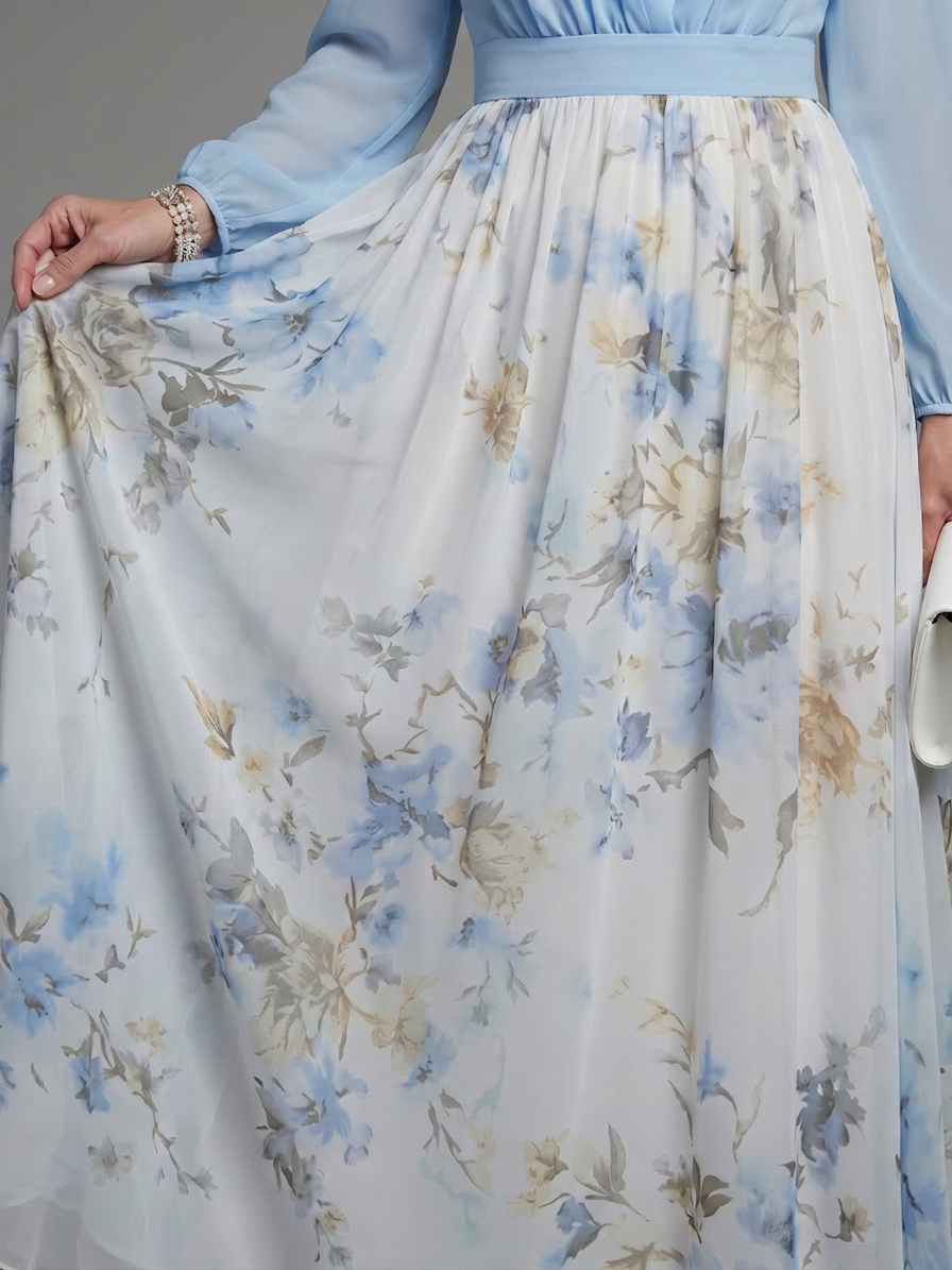 Mia | Floral V-Neck Maxi Dress