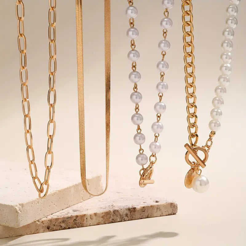 Diane | Layered Pearl Necklace Set for Women