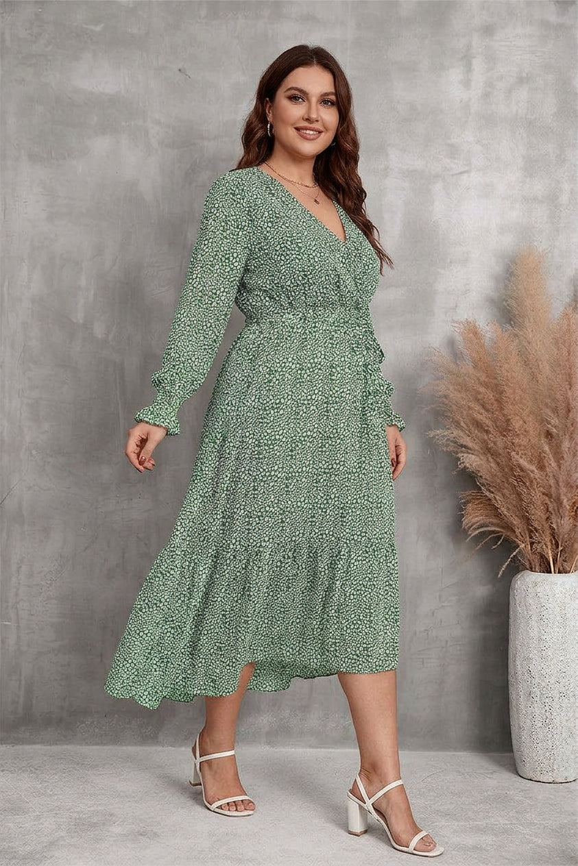 Jenna | Floral V-Neck Midi Dress