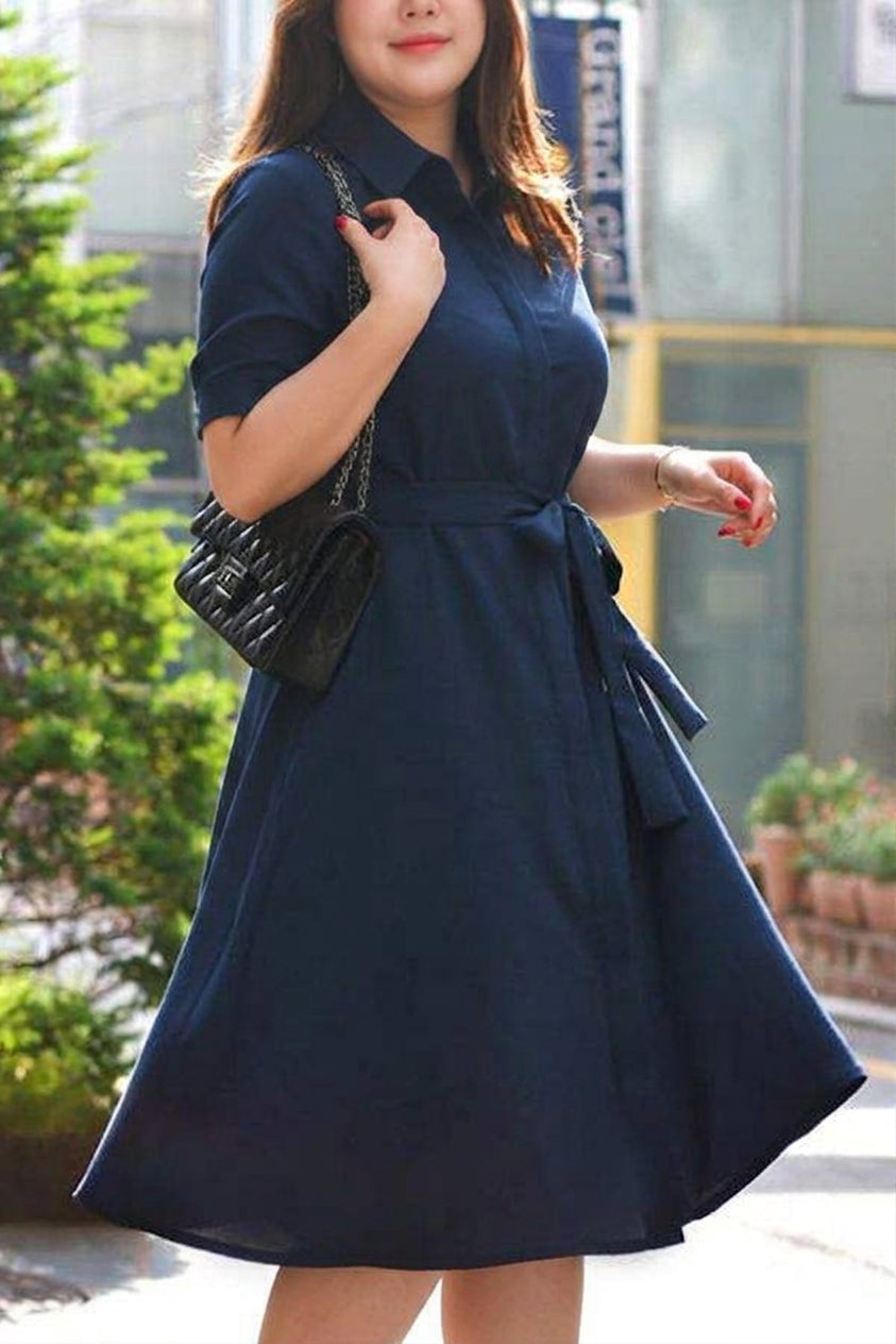 Stephanie | Linen Collared Shirt Dress