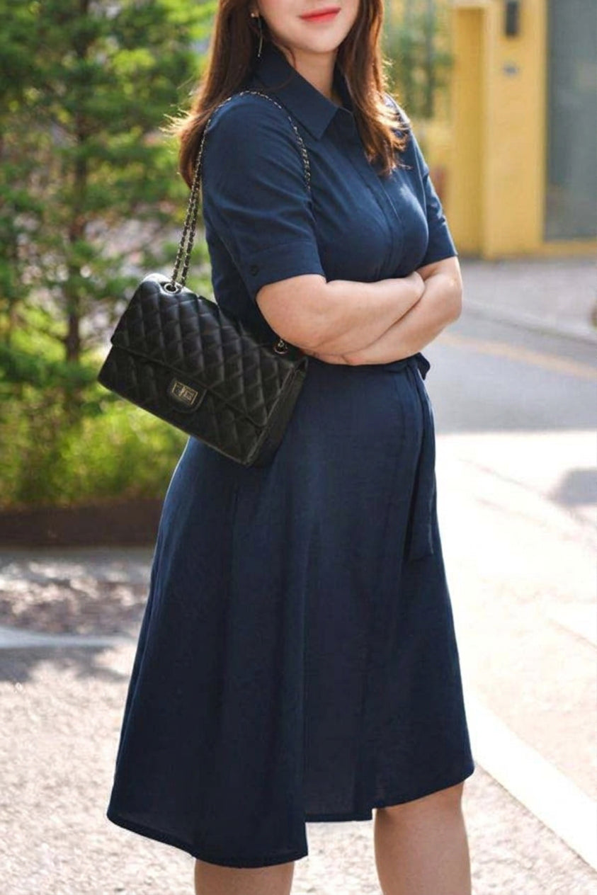 Stephanie | Linen Collared Shirt Dress