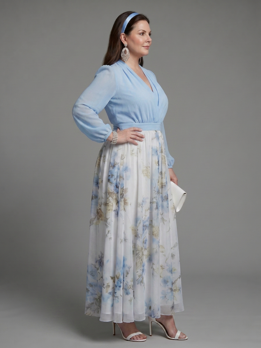 Mia | Floral V-Neck Maxi Dress