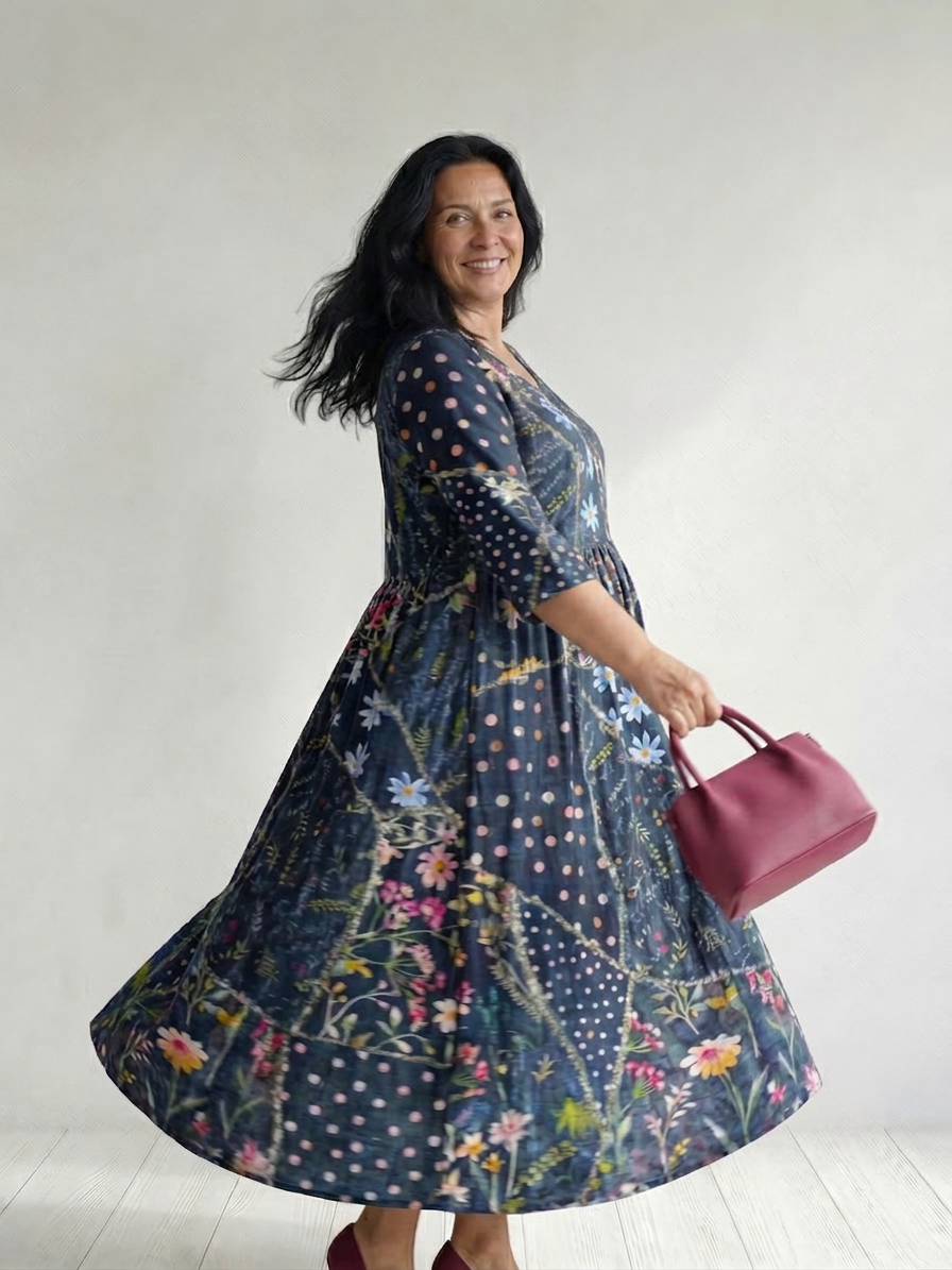 Kathryn | Floral V-Neck Maxi Dress
