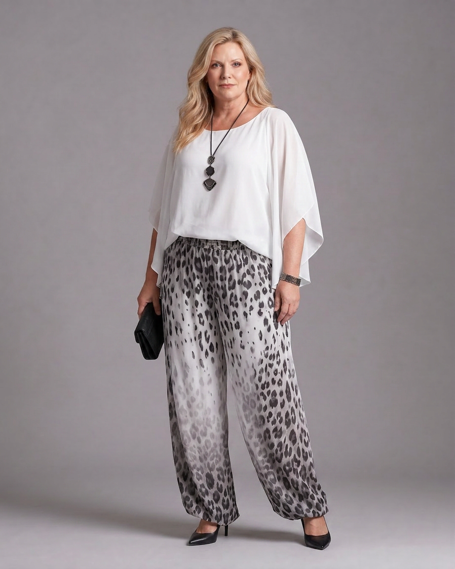 Courtney | Chiffon Animal Batwing Sleeve Two-Piece Set