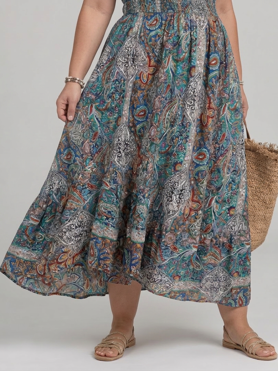 Genevieve | Paisley V-Neck Maxi Dress