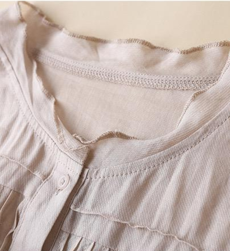 Colleen | Cotton Mock Neck Shirt