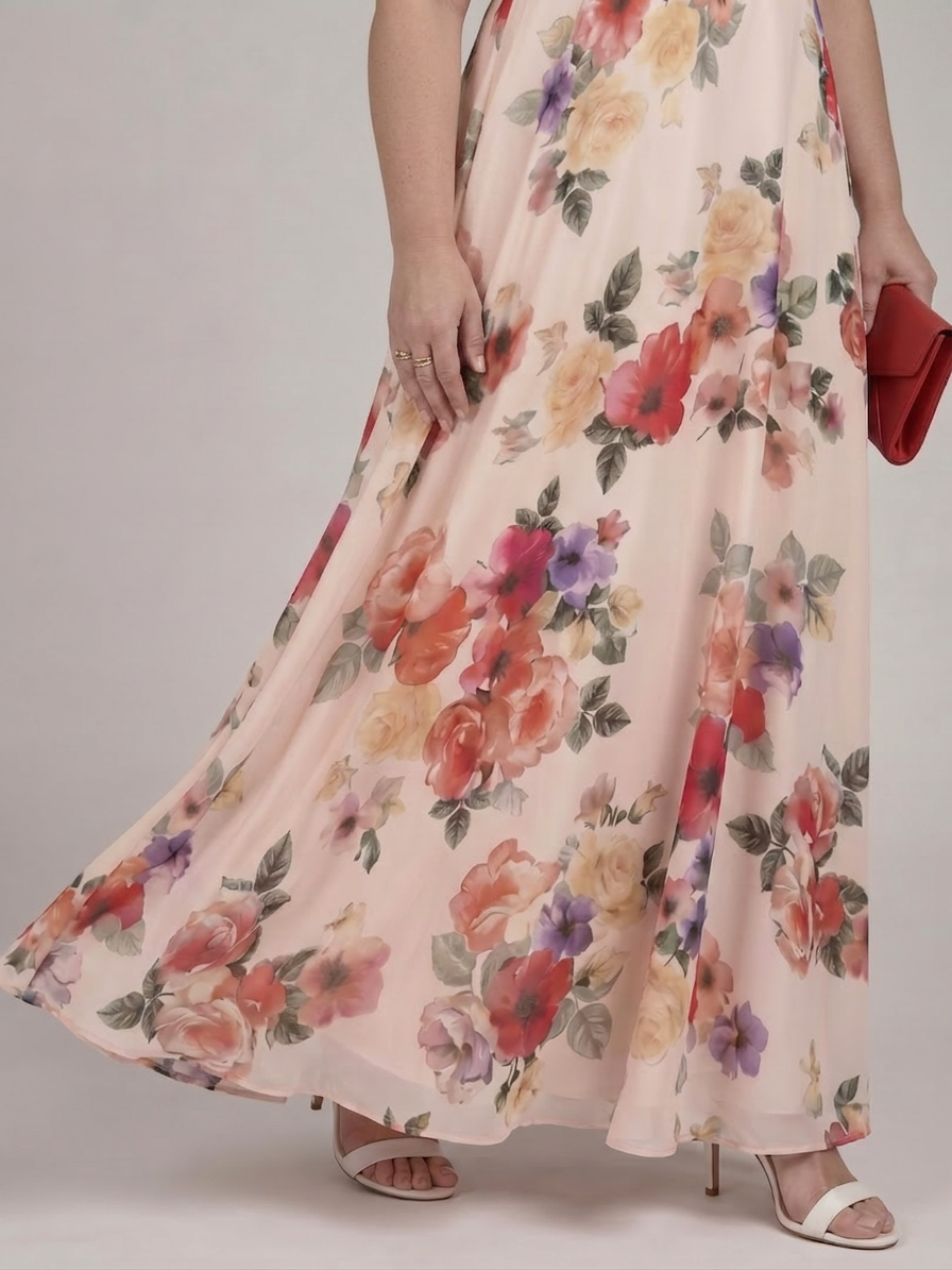 Logan | Chiffon Floral V-Neck Maxi Dress