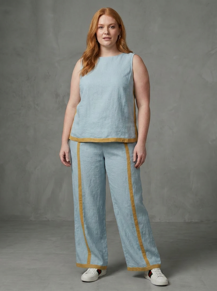 Briana | Linen Sleeveless Two-Piece Set