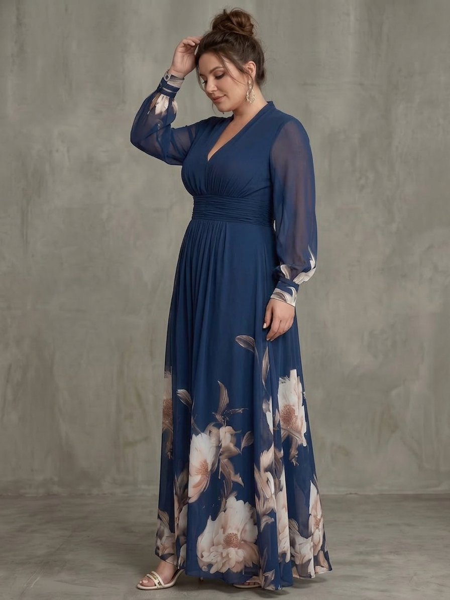 Elaine | Floral V-Neck Maxi Dress