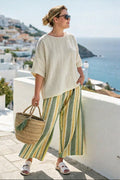 May | Linen Striped Two-Piece Set
