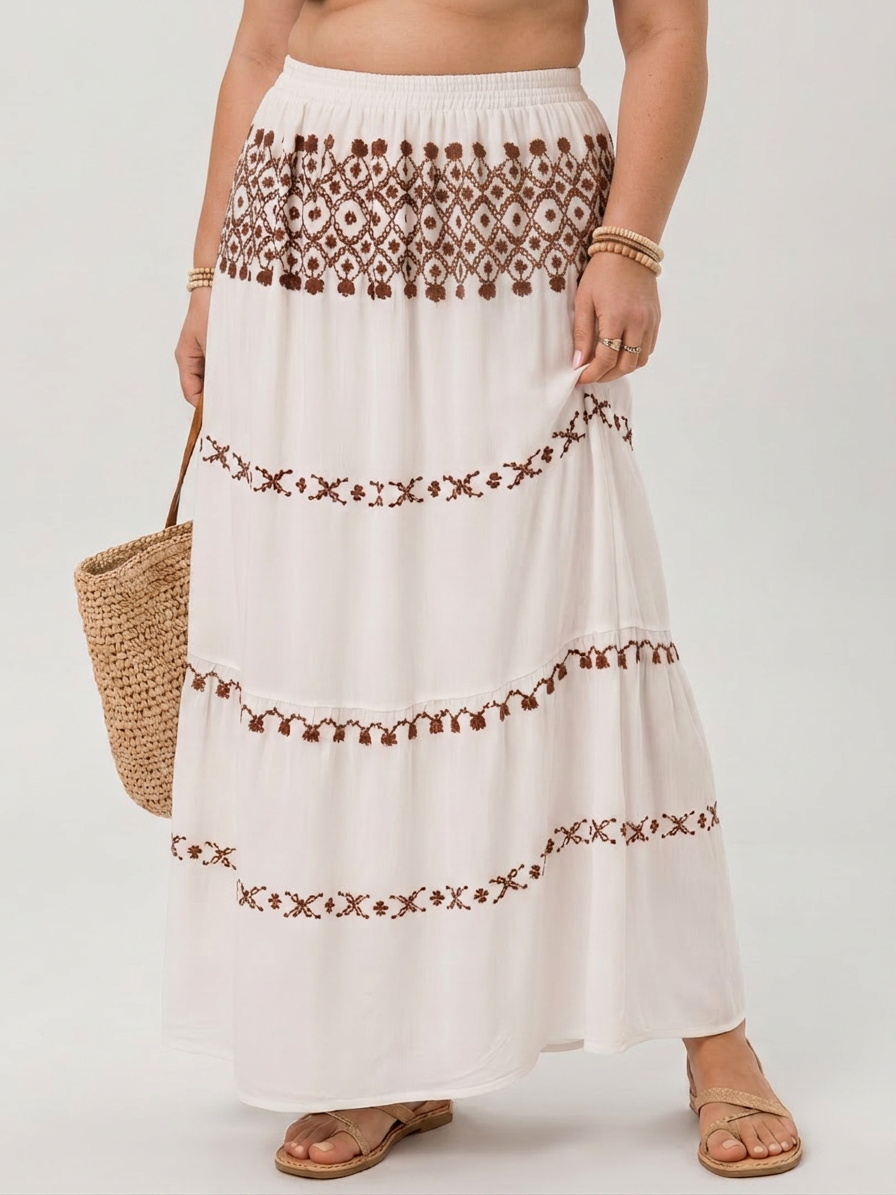 Kiara | Embroidered Sleeveless Two-Piece Skirt Set