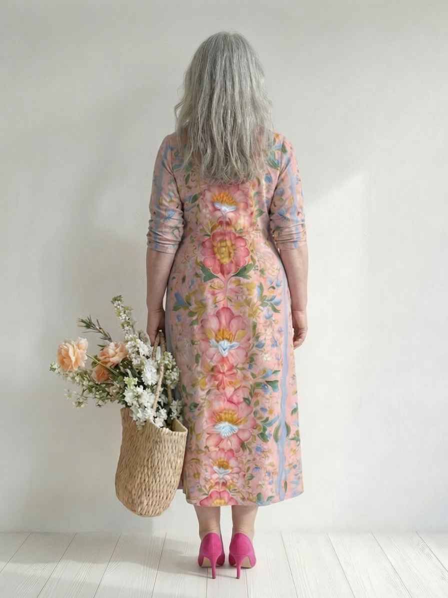 Roxanne | Linen Floral V-Neck Maxi Dress