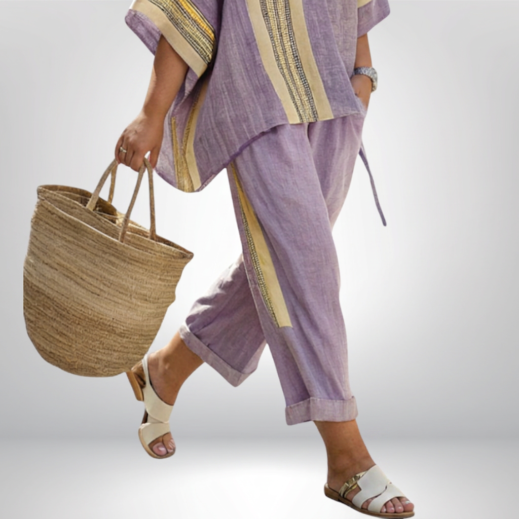 Sally | Linen Striped Two-Piece Set
