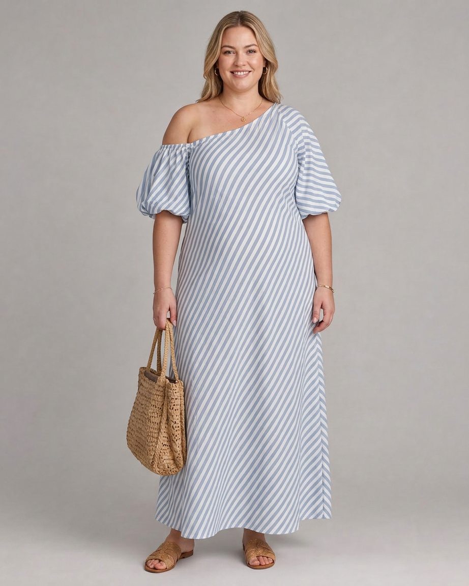 Ariel | Striped Off-Shoulder Maxi Dress