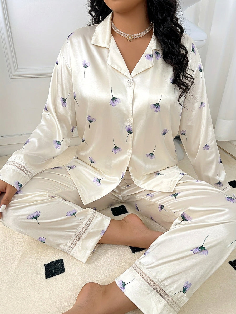 Cadence | Satin Collared Two-Piece Pyjama Set