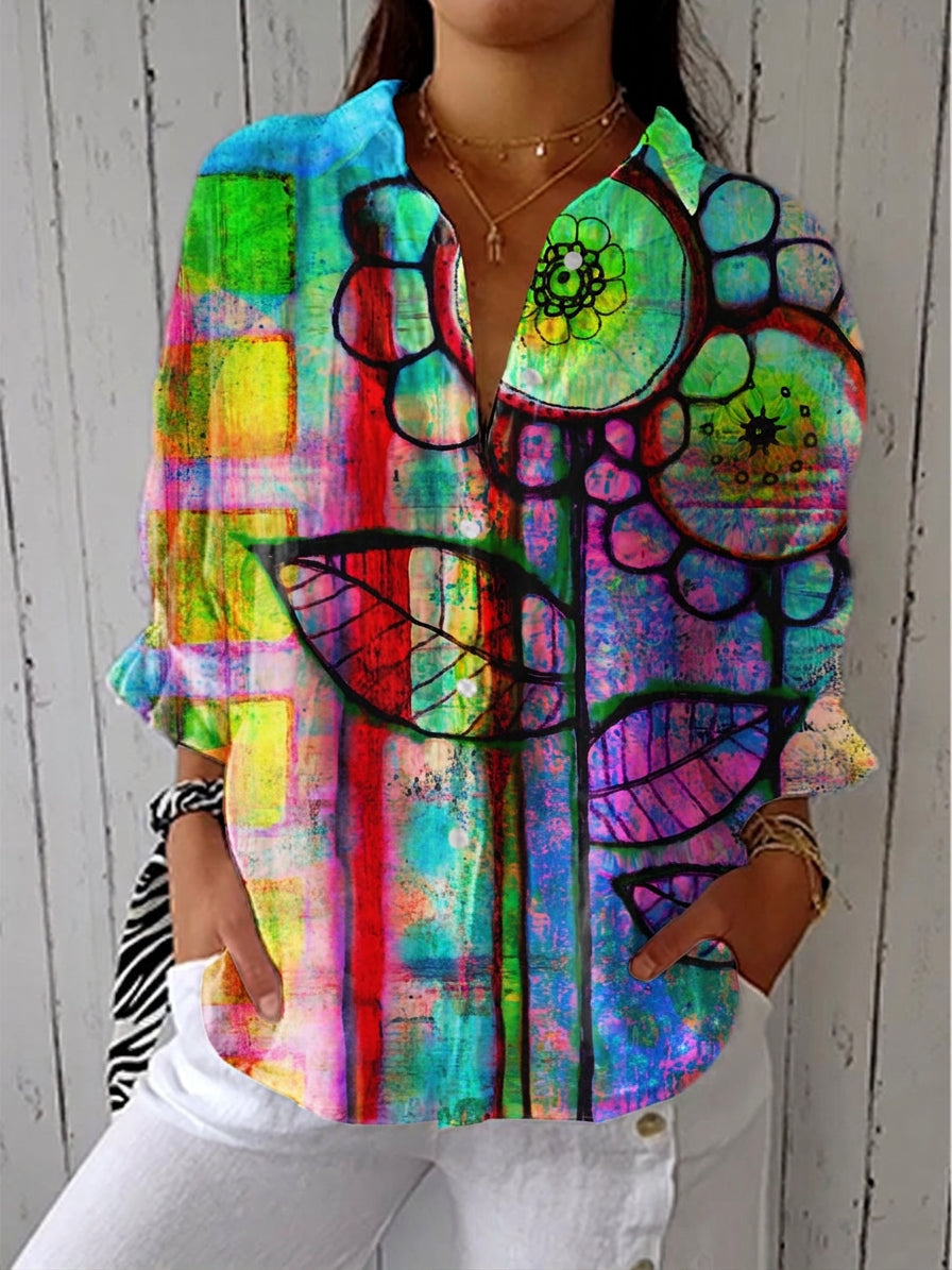 Ada | Abstract Collared Blouse